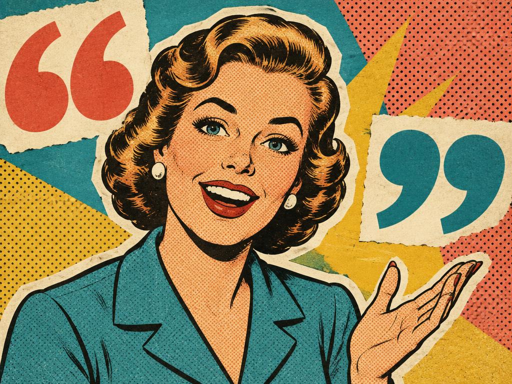 Ilustrație retro pop art pentru Zi de testimoniale