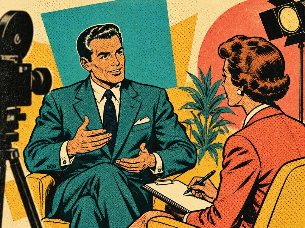 Ilustrație retro pop art pentru B2B / servicii profesionale