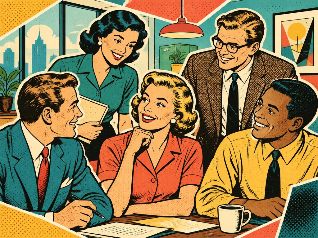 Ilustrație retro pop art pentru Employer branding / recrutare