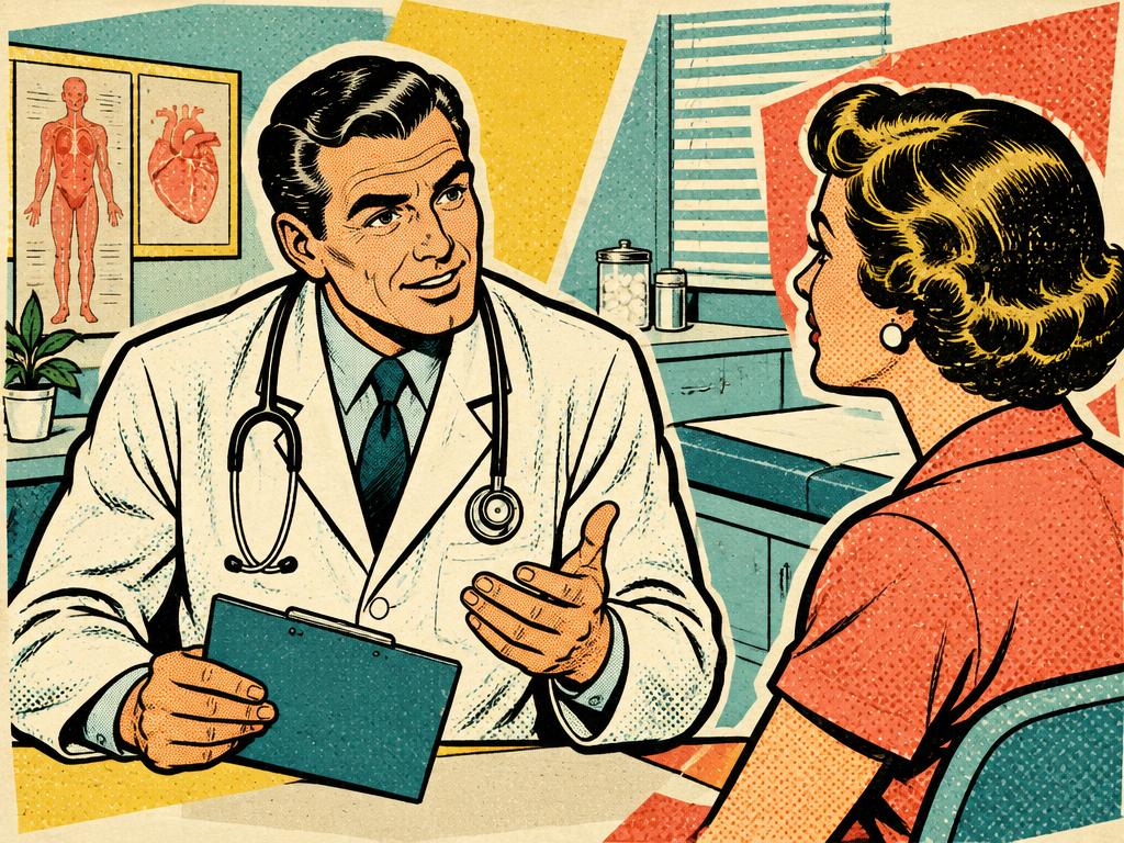 Ilustrație retro pop art pentru Medical / health / wellbeing
